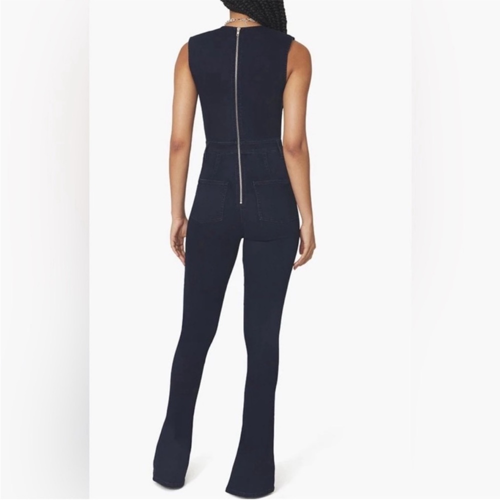 WEWOREWHAT CUTOUT SLIT STRETCH DENIM JUMPSUIT - Picture 3 of 12